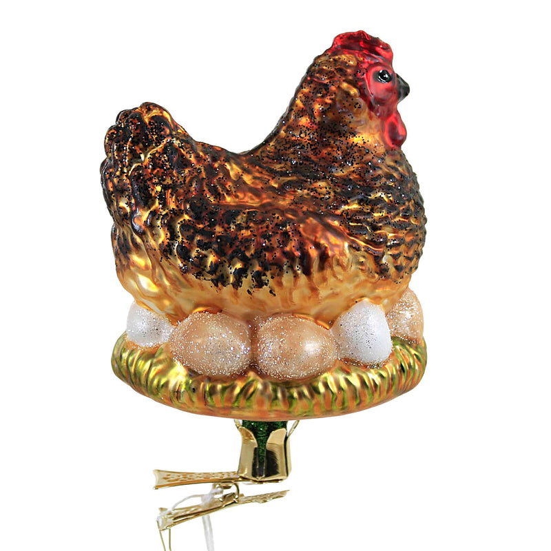 Morawski Brown Chicken & Eggs Clip On - - SBKGifts.com