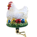 White Hen And Colored Eggs - 1 Glass Ornament 4.75 Inch, Glass - Ornament Easter Spring Chicken 21395 (54946)