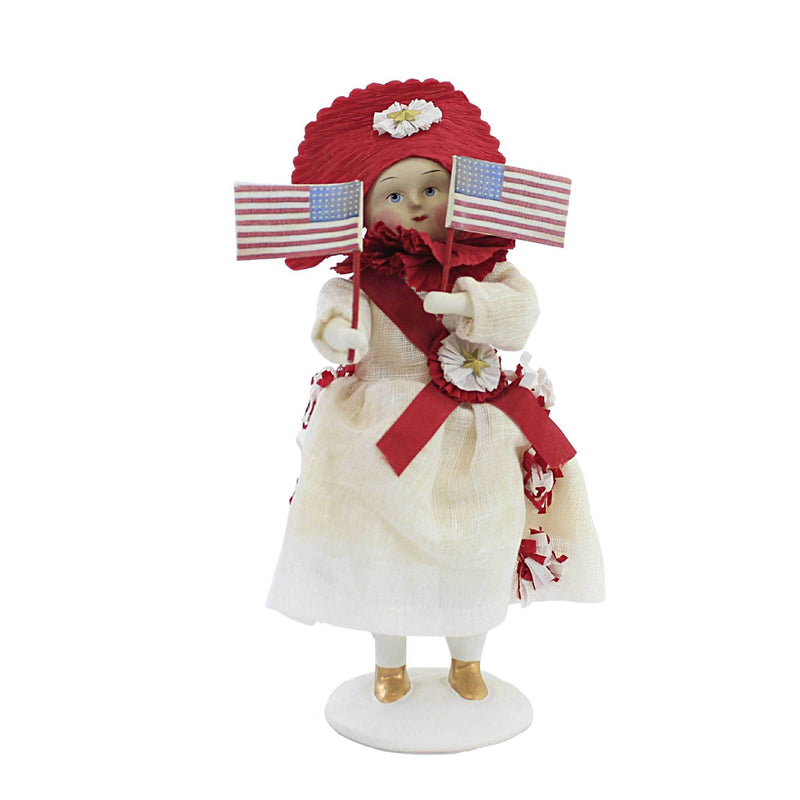 Polly's Parade - One Figurine 9 Inch, Polyresin - Patriotic Flag July Fourth 81114 (54978)