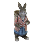 Easter Rabbit With Basket Backpack Polyresin Bunny Pastel Figurine 20369B (55218)
