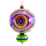Sbk Gifts Holiday Purple Floral Triple Reflector Ornament Teardrop Christmas Sbk221009 (55237)