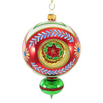 Sbk Gifts Holiday Red Floral Triple Reflector. Ornament Teardrop Christmas Sbk221011 (55240)
