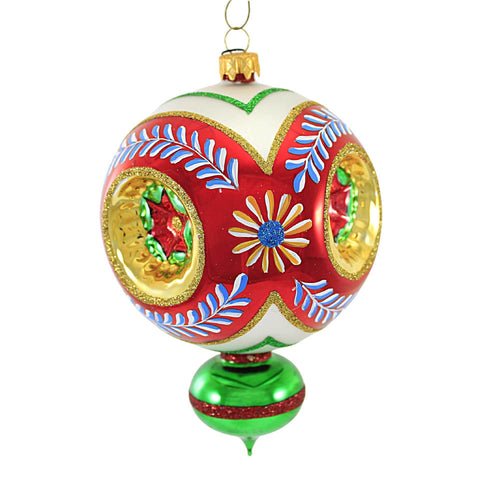 Sbk Gifts Holiday Red Floral Triple Reflector. - - SBKGifts.com