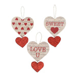 Valentine's Day Love Letter Heart Ornaments Paper Glitter Set Three Tl0215s (55263)