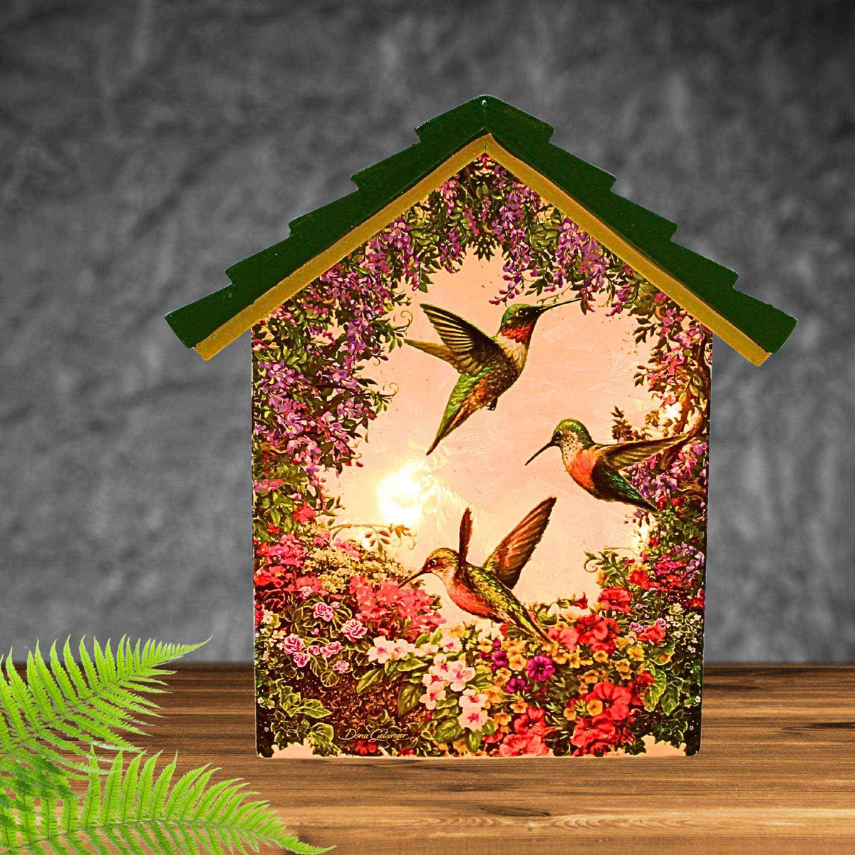 Stony Creek Floral Hummers Lit House - - SBKGifts.com