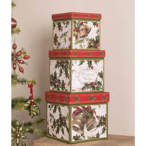 Christmas Holly Boxes Set/3 - - SBKGifts.com