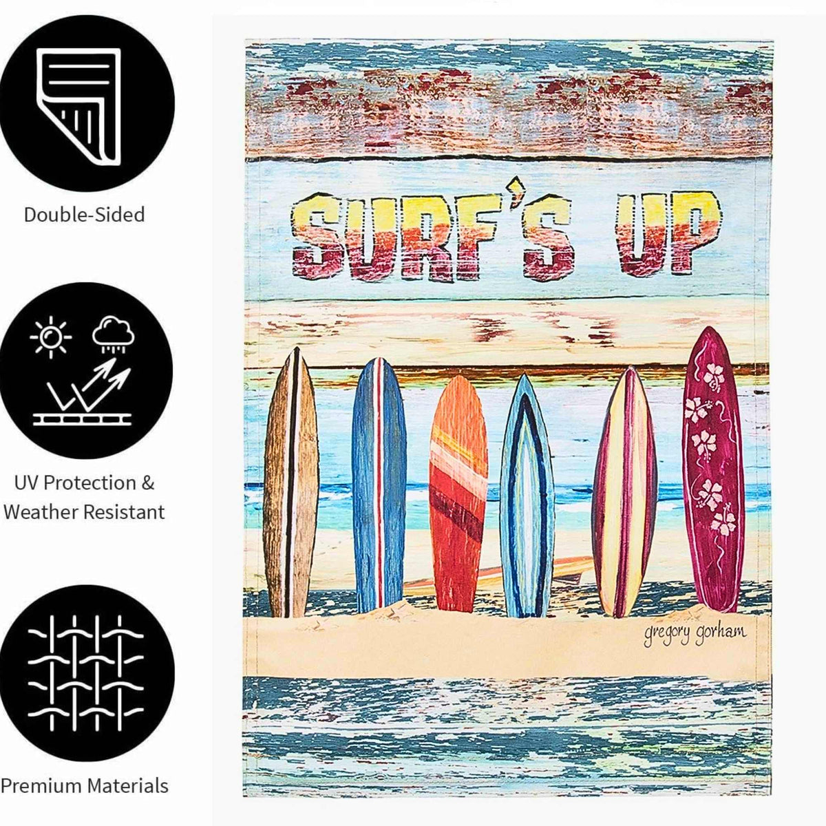 Beachcombers Coastal Life Surf's Up Garden Flag - - SBKGifts.com