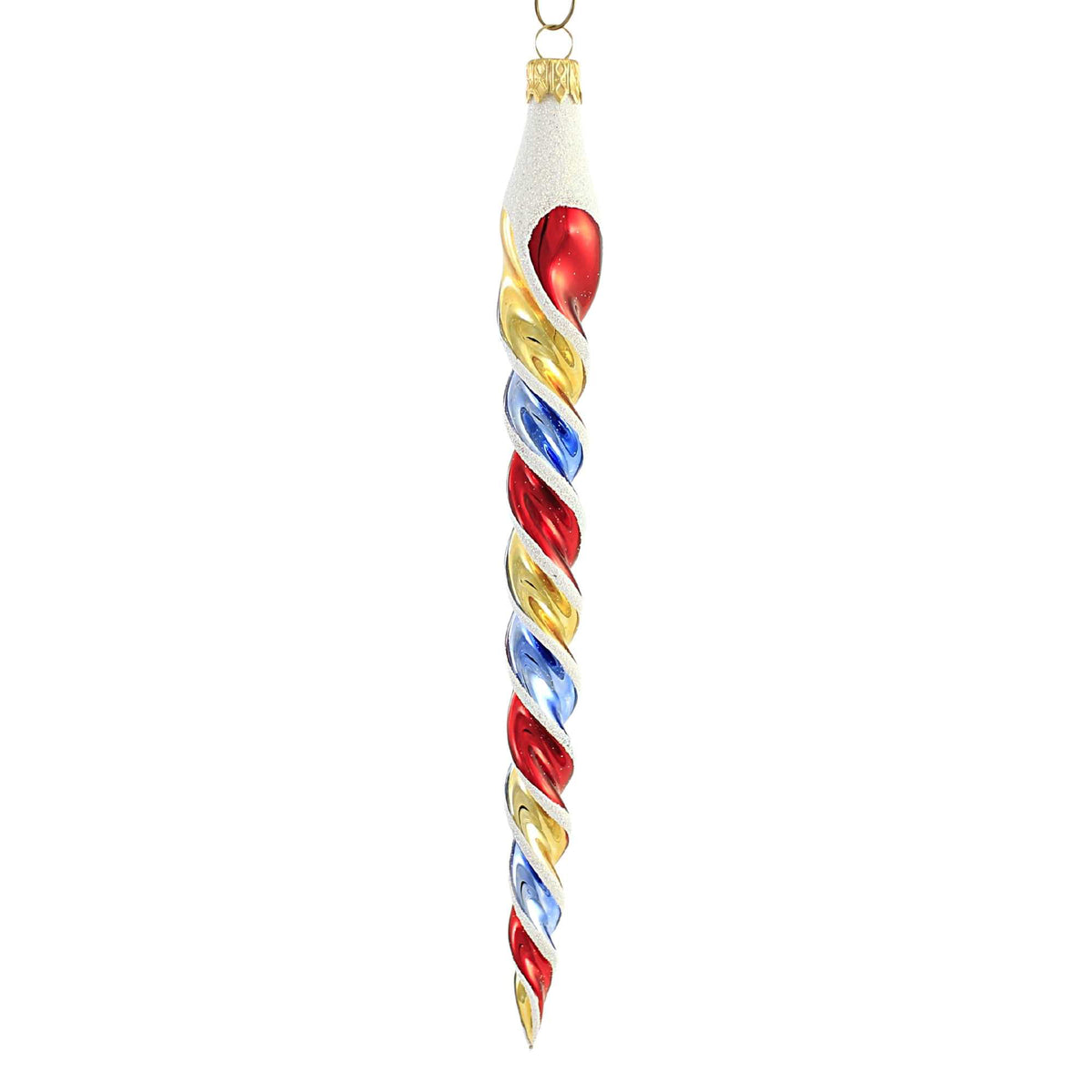 (55370) Red Blue & Gold Twisted Icicle