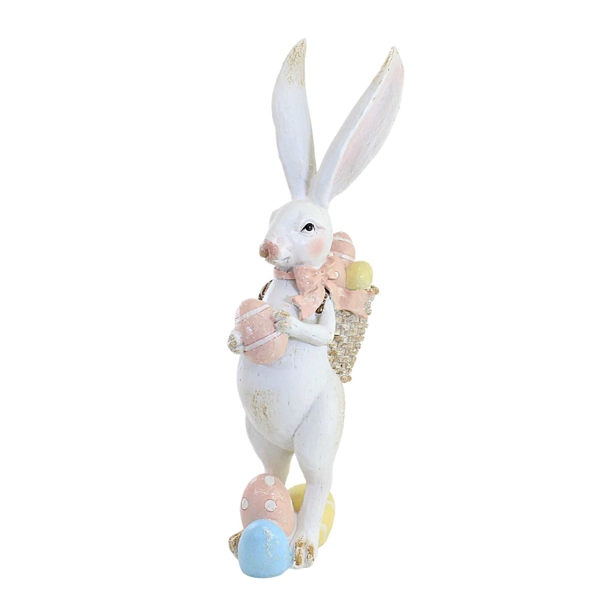 (55382) White Bunny With Basket
