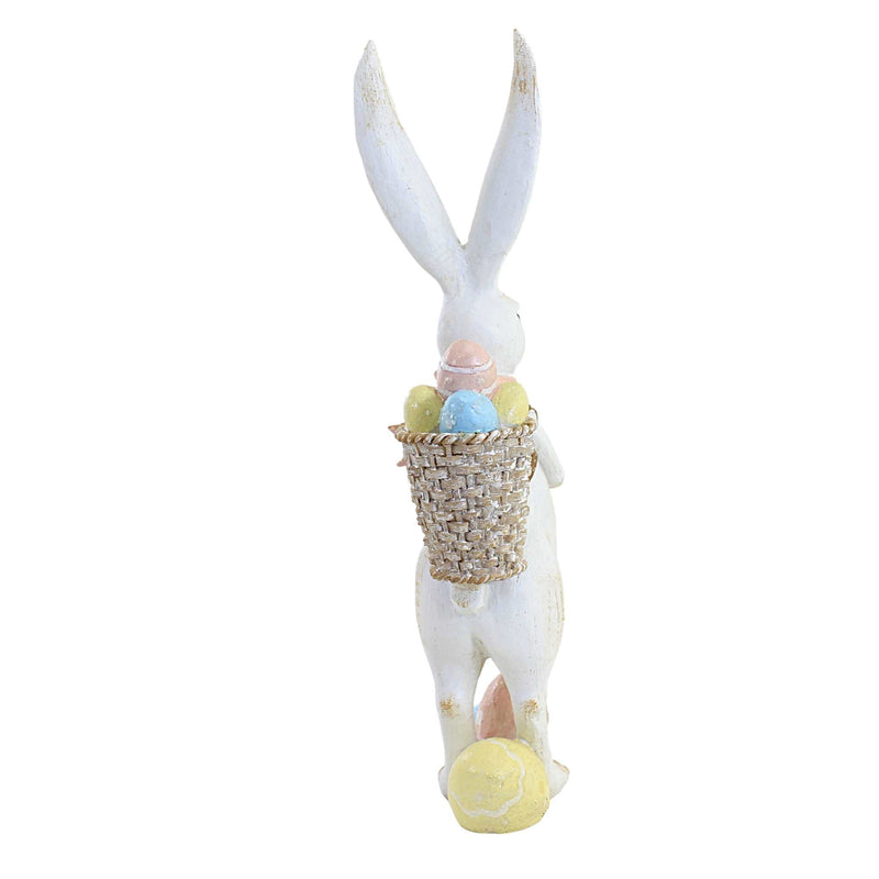 Easter White Bunny With Basket - - SBKGifts.com