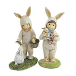 Easter Easter Egg Hunt Figurine Polyresin Bunny Outfit Children A7453 (55383)