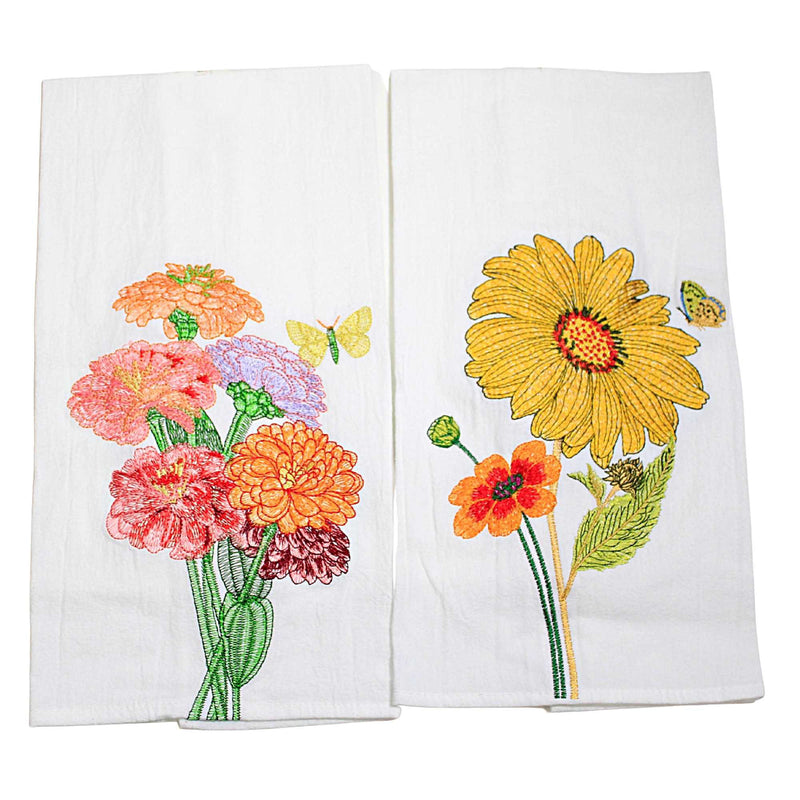 Decorative Towel Floral W/Butterfly Towel Cotton Flower Kitchen A6821 (55385)