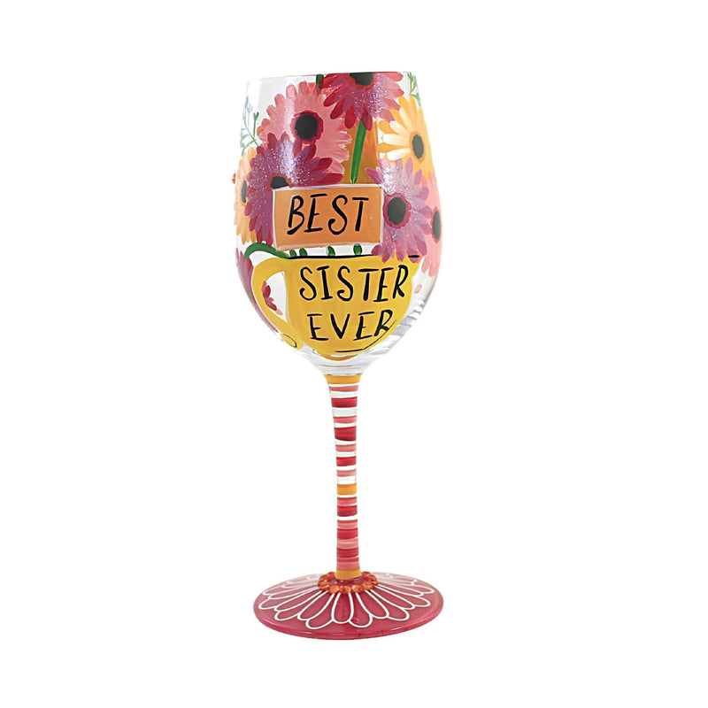 Best Sisiter Ever - One Wine Glass 9 Inch, Glass - Lolita Wine Glass 6010660 (55447)