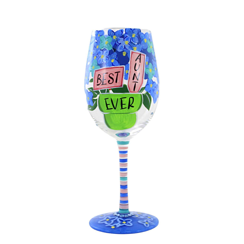 (55450) Lolita Glassware Best Aunt Ever, 9.00 Inch, Lolita Wine Glass 6010655