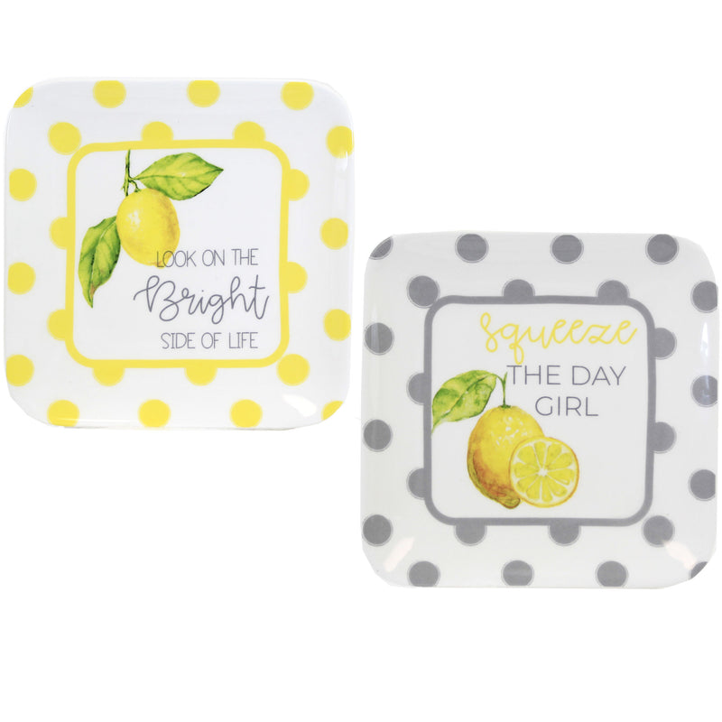 (55471) Lemon Polka Dot Plate
