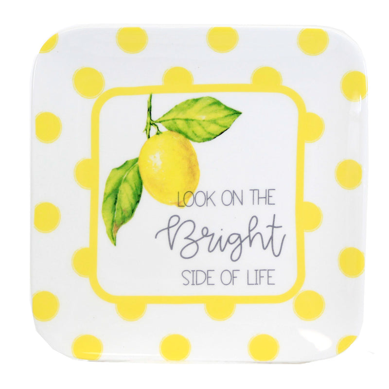 Tabletop Lemon Polka Dot Plate - - SBKGifts.com