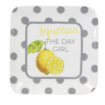 Tabletop Lemon Polka Dot Plate - - SBKGifts.com