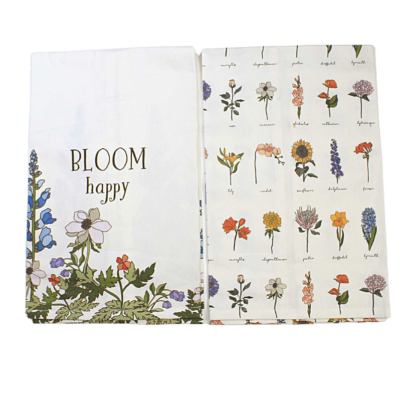 Decorative Towel Bloom Happy Towel Cotton Flowers Kitchen St/2 Mg182548 (55510)