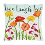 Home Decor Live Laugh Love Pillow Cover Interchangable 18 X 18 4Plc431 (55557)