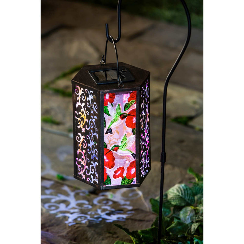 Home & Garden Hummingbird Floral Solar Lantern - - SBKGifts.com