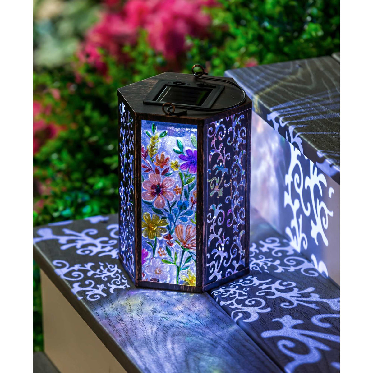 Home & Garden Wild Flowers Solar Lantern - - SBKGifts.com