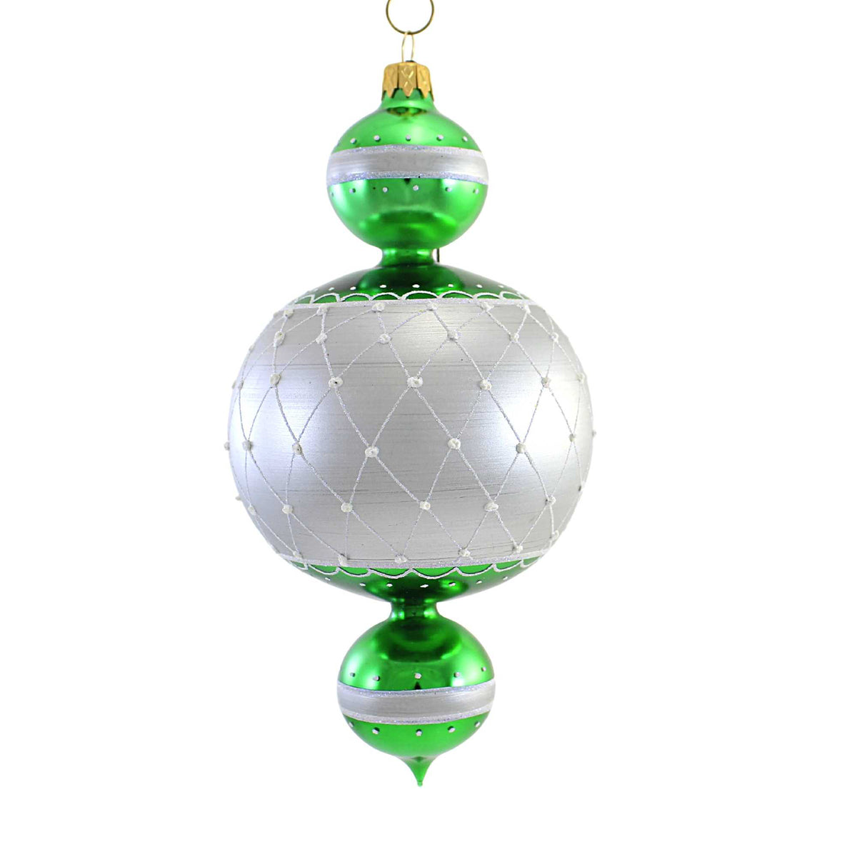 (55609) Green & Silver 3 Ball Pendent