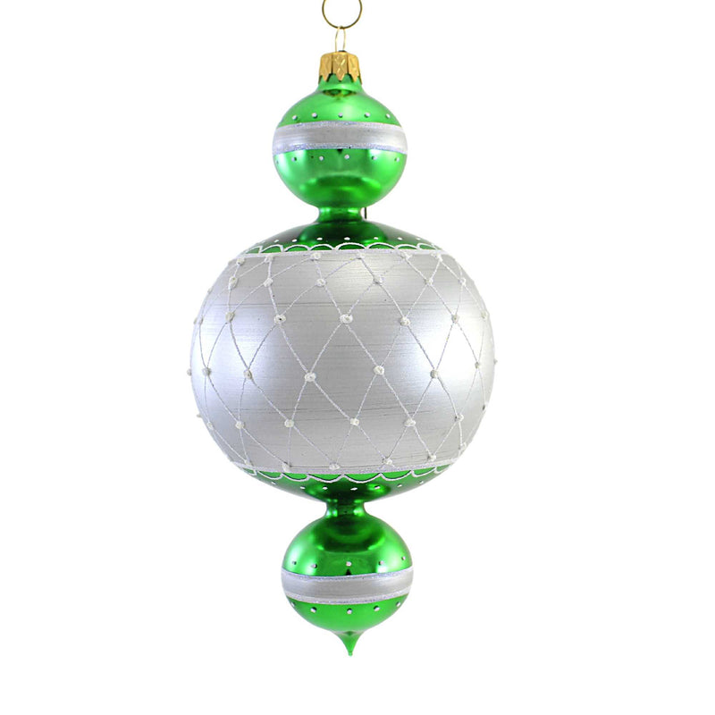(55609) Green & Silver 3 Ball Pendent