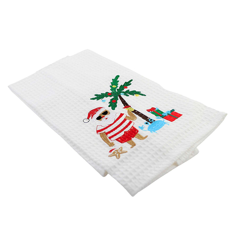 Decorative Towel Vacationing Santa - - SBKGifts.com