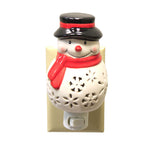 Christmas Snowman Nightlight. Ceramic Snowflakes Red Scarf Mx179571 (55650)