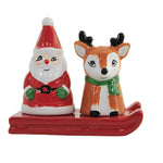 Tabletop Santa And Reindeer S & P Shaker Dolomite Christmas Sled Mx180548 (55674)