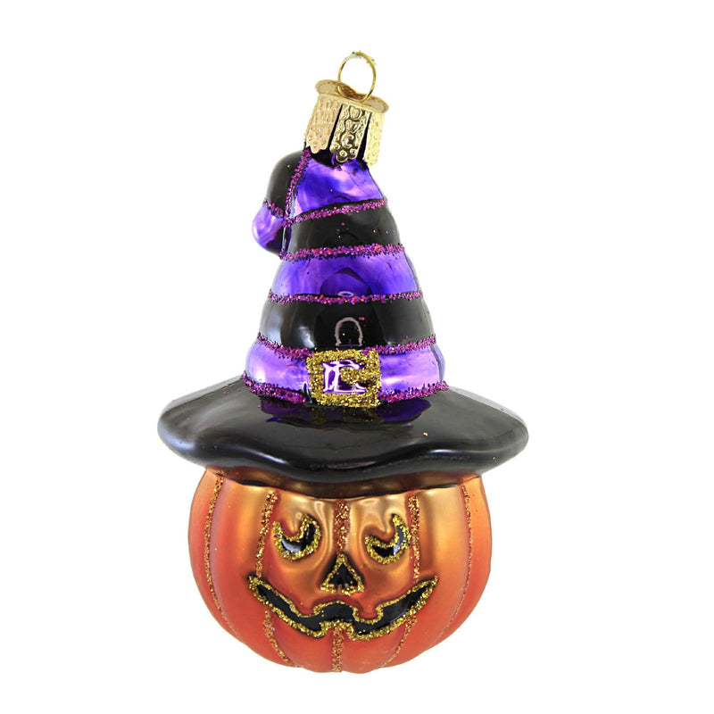 Old World Christmas Witch Pumpkin. Glass Ornament Jack O'lantern 26090 (55761)