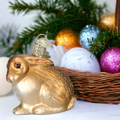 Old World Christmas Tan Cottontail Bunny - - SBKGifts.com