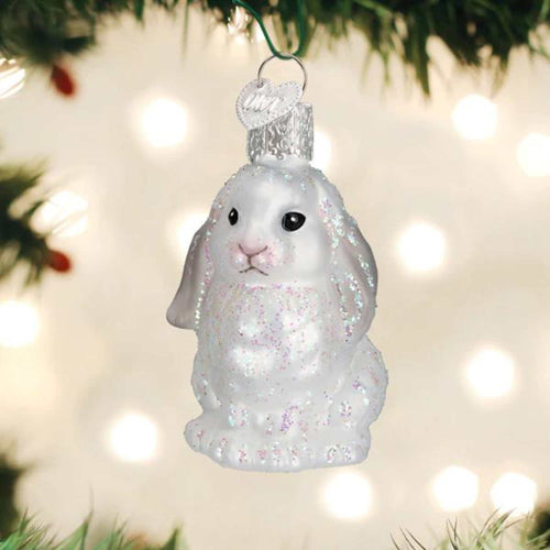 Old World Christmas White Baby Bunny - - SBKGifts.com