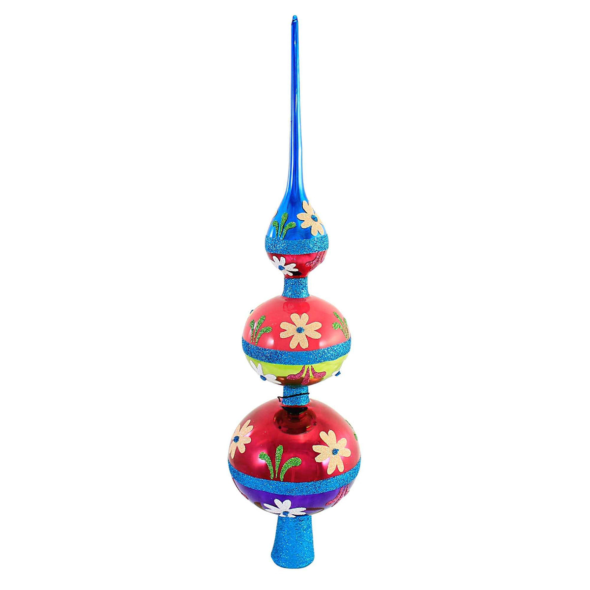 (55797) Retro 3 Ball Mod Floral Finial