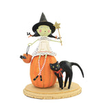 Lori Mitchell Bewitched Polyresin Halloween Black Cat Green 14474 (55799)