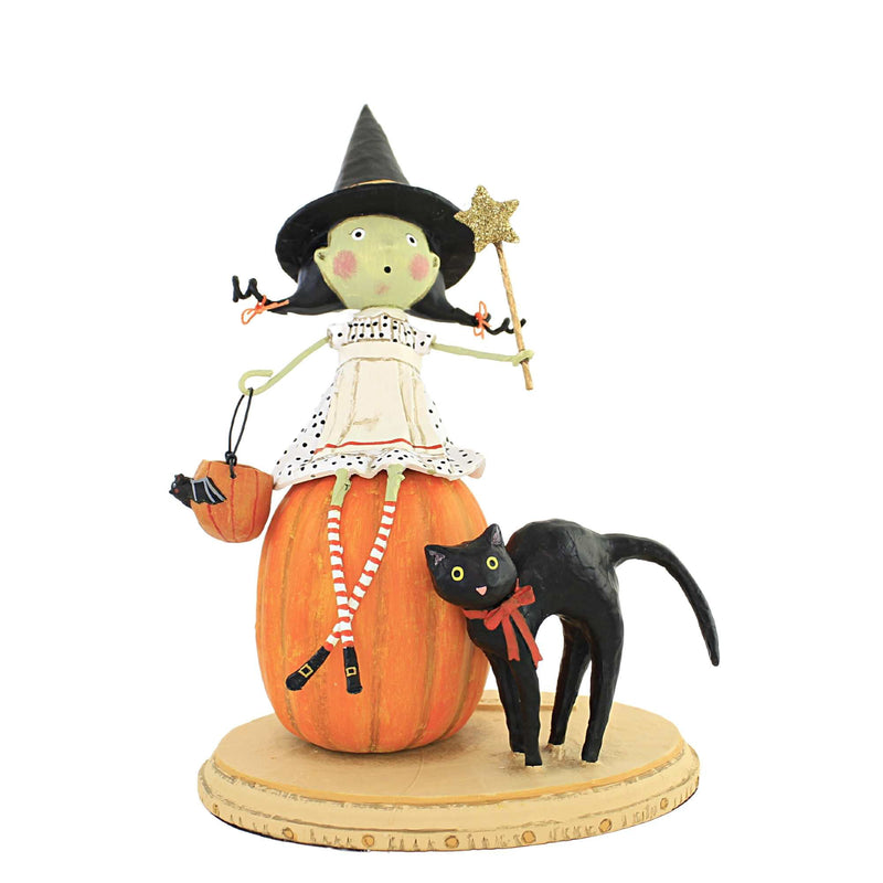 Lori Mitchell Bewitched Polyresin Halloween Black Cat Green 14474 (55799)