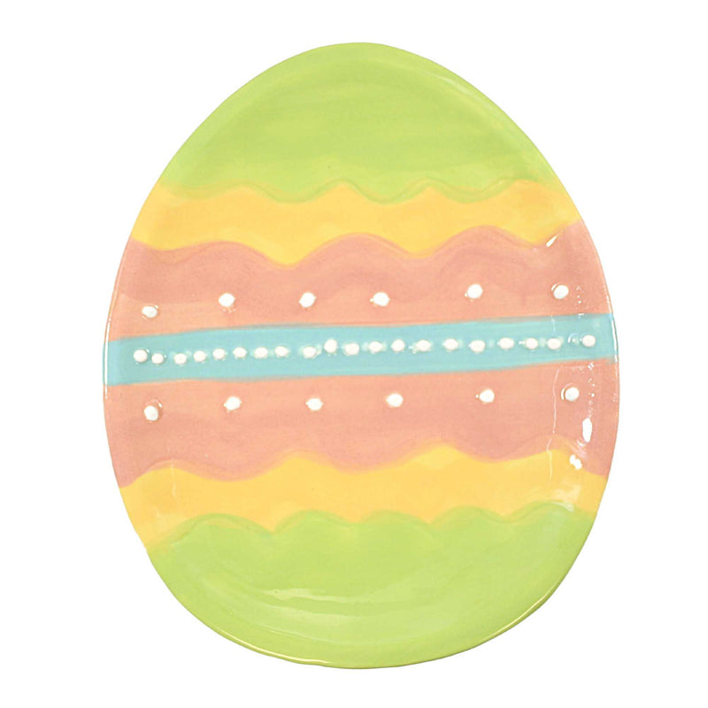 Tabletop Dottie Egg Plate Dolomite Easter Decorated St/4 A5073 (55883)