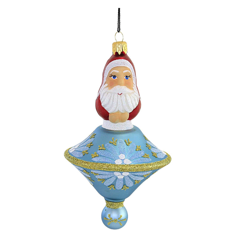 Sbk Gifts Holiday Light Blue Spin Top St Nick Ornament Santa Ufo Sbk221042 (55890)