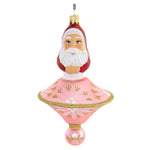 Sbk Gifts Holiday Pink Spin Top St Nick Glass Ornament Ufo Santa Sbk221044 (55892)