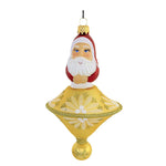 Gold Tone Spin Top St Nick - 1 Glass Ornament 6 Inch, Glass - Ornament Santa Ufo Sbk221046 (55894)