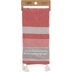 Decorative Towel Holiday Season Dish Towel Cotton Tassels Overeating 111341 (56055)