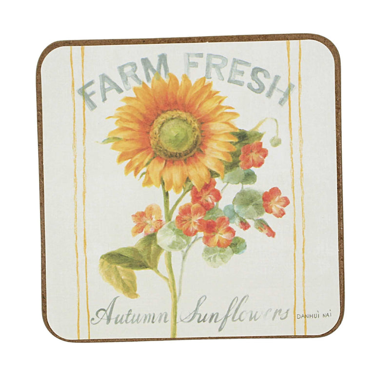 Tabletop Sunflower  Patch Coaster Set/4 - - SBKGifts.com