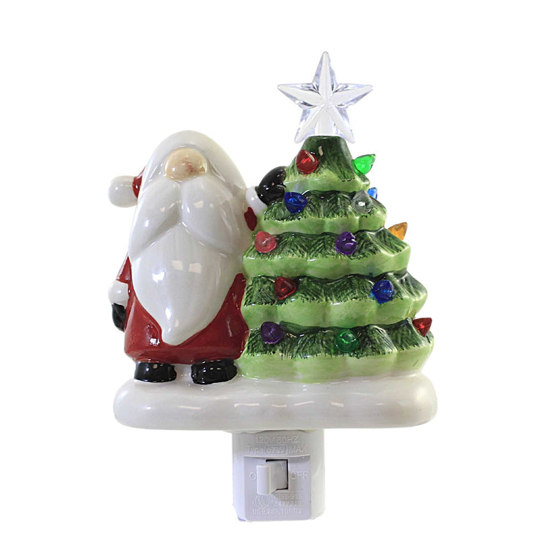 Christmas Gnome Vintage Tree Nightlight Ceramic Santa Star 135427 (56106)