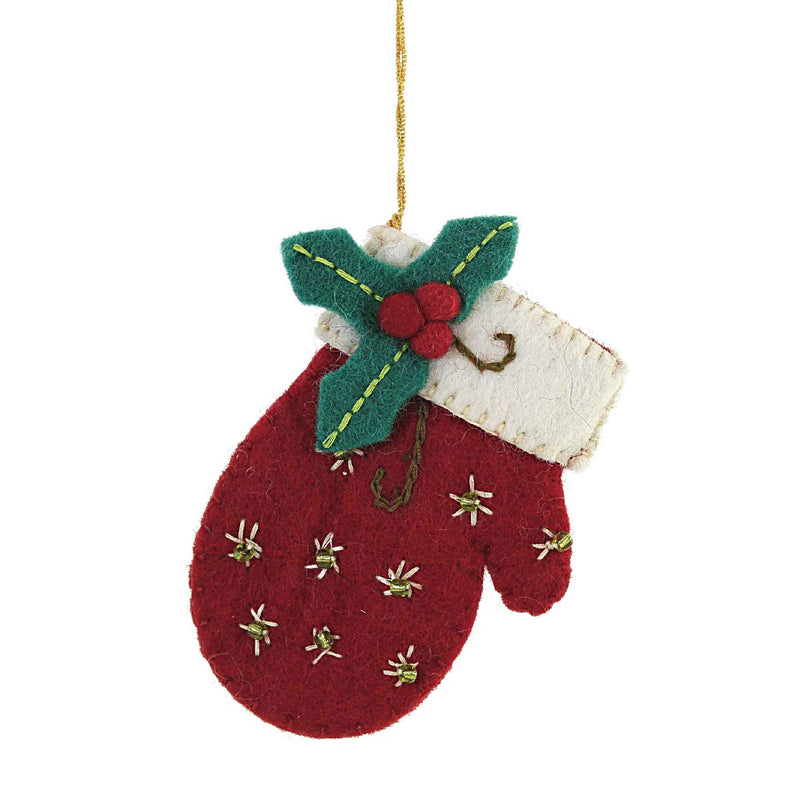 Christmas Icon Set/6 - Six Ornaments 5 Inch, Wool - Vintage Santa Snowman Mx179957 (56110)