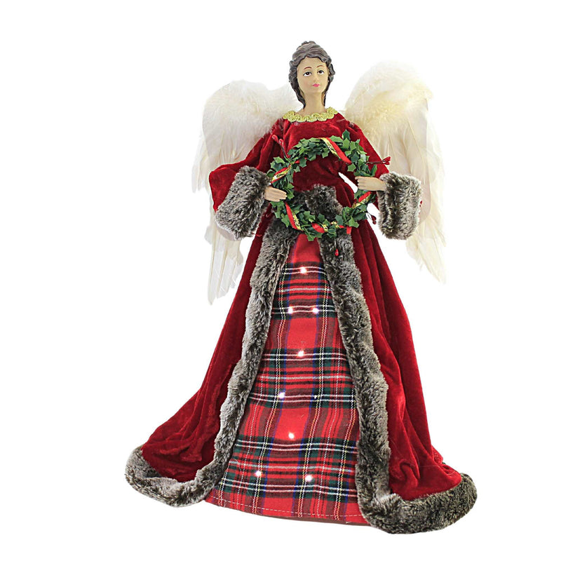 (56119) Plaid Angel Led Tree Topper