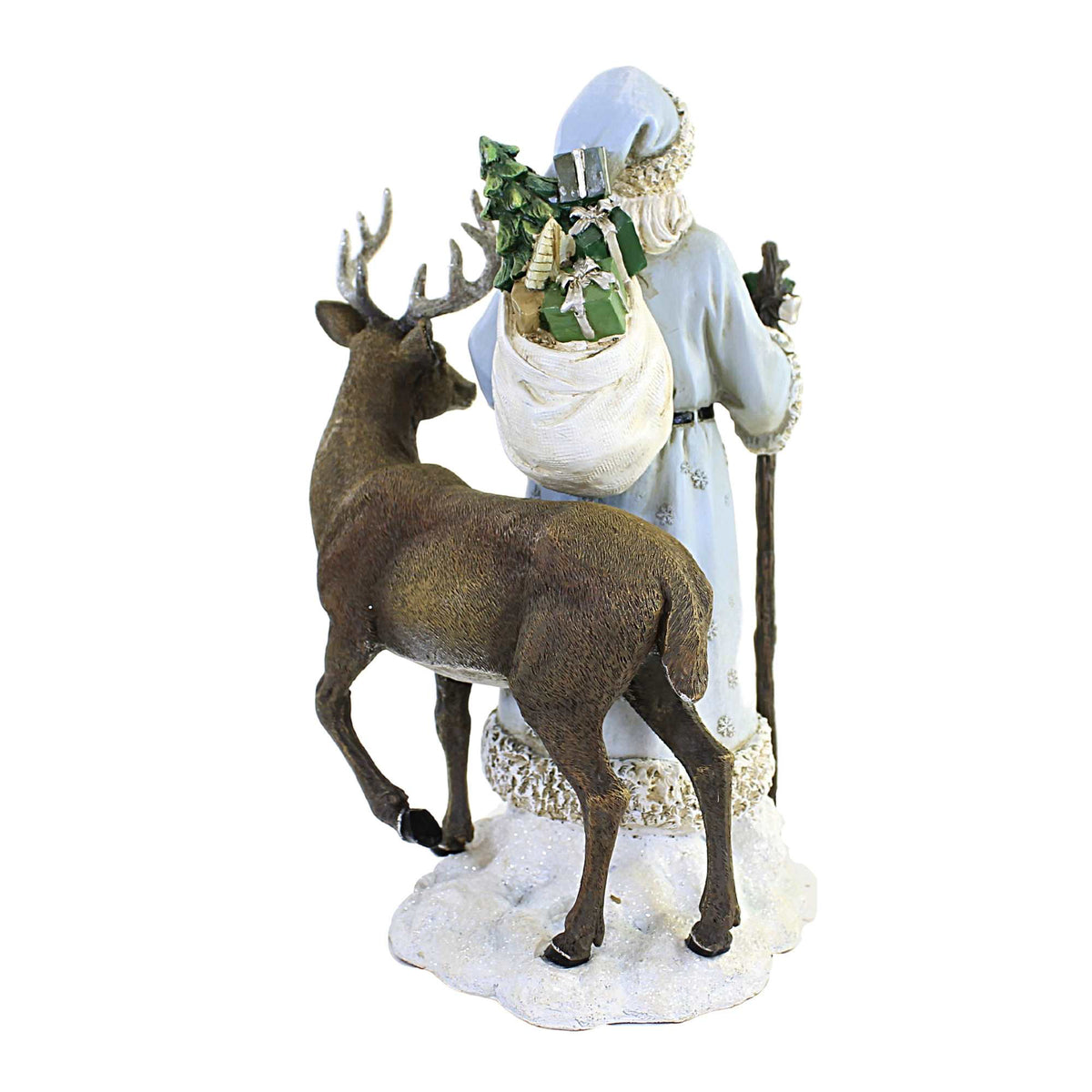 Christmas Pale Blue Santa With Deer - - SBKGifts.com