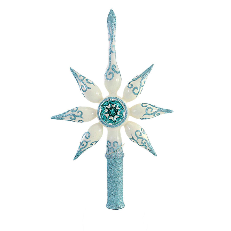 Blu Bom Aqua Swirl Star Tree Topper . Glass Christmas Finial Reflector 2022294 (56129)