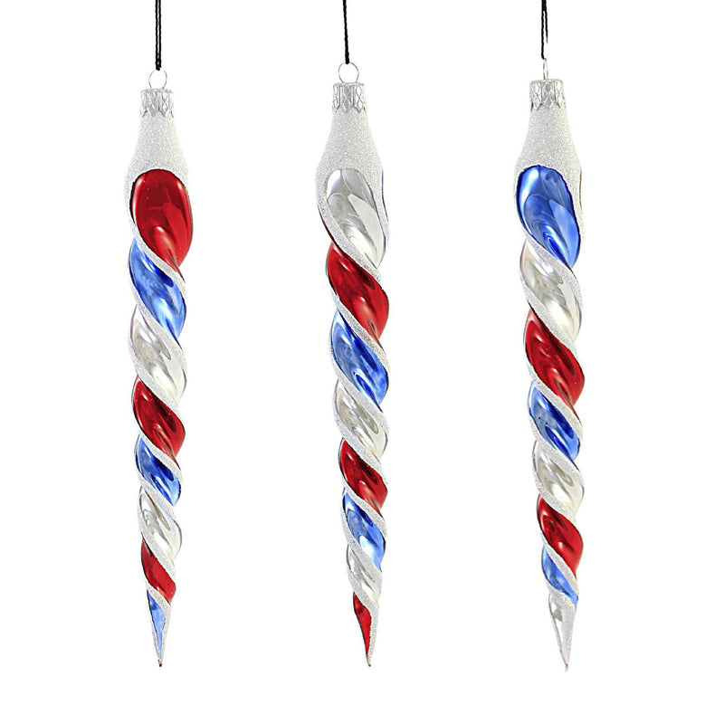 (56148) Red, Blue, Silver Twist Icicles