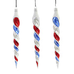 Sbk Gifts Holiday Red, Blue, Silver Twist Icicles Ornaments Patriotic 3 Pc Set Sbk221052 (56148)