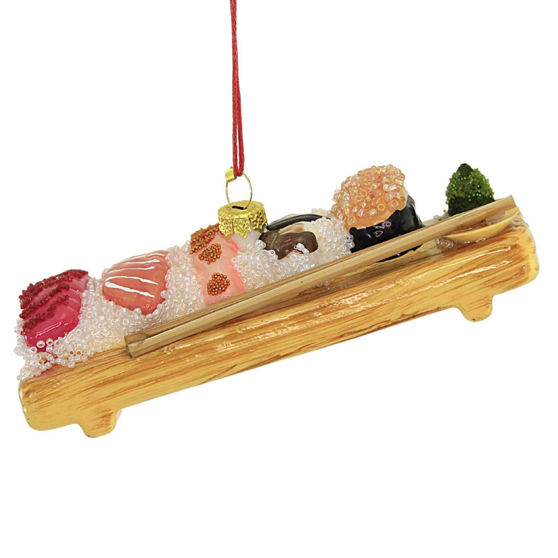 Holiday Ornament Deluxe Sushi Board Glass Food Ornament Raw Fish Wasabi Go8125 (56169)